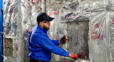 TFP technician performing firestopping